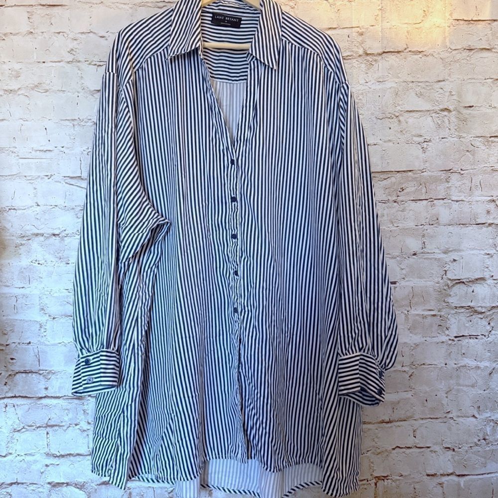 Lane Bryant striped button up shirt